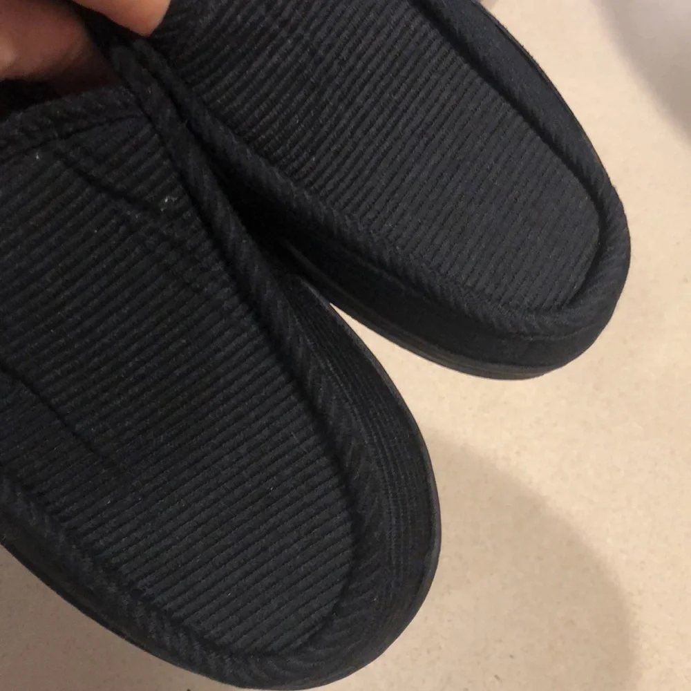 MENS SLIP ON HOUSE SHOES NAVY SIZE 10